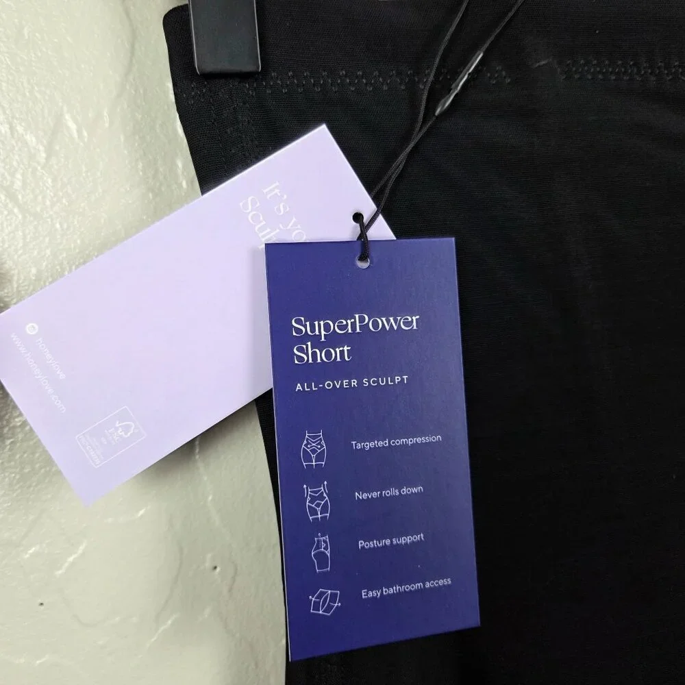 Honeylove SuperPower Sculpt Short Shapewear Vamp Black Size Women's Small NEW